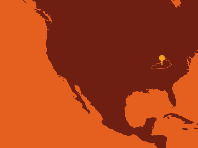 United States map Kentucky outlined